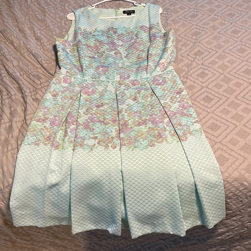 Tahari Seafoam Green Floral Dress